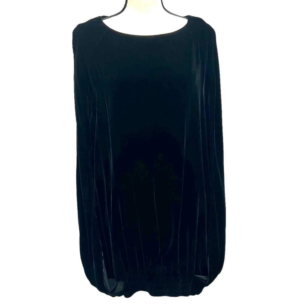 RED VALENTINO BLACK VELVET BATEAU NECK COCOON PONCHO TUNIC - NWT